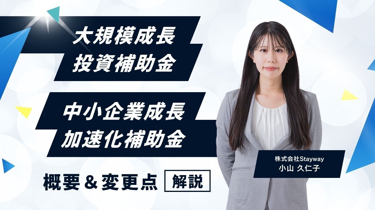 大規模成長投資補助金・中小企業成長加速化補助金 概要&変更点 解説