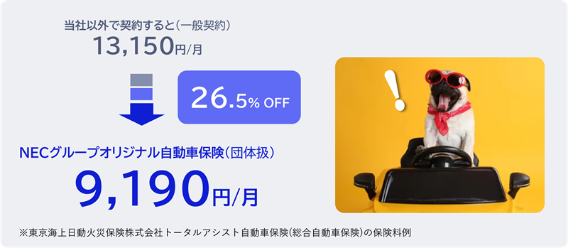 NECグループオリジナル自動車保険で、もっとお得に！